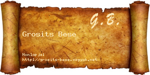 Grosits Bese névjegykártya